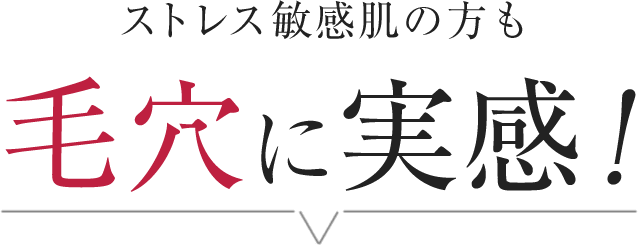 ストレス敏感肌の方も毛穴に実感!